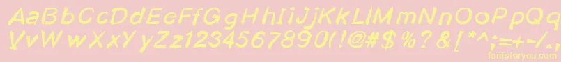 Kosmodoggy Font – Yellow Fonts on Pink Background