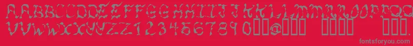 Manic Font – Gray Fonts on Red Background
