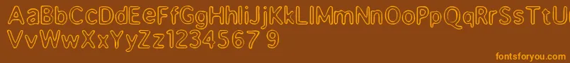 Fonte Enemafont – fontes laranjas em um fundo marrom