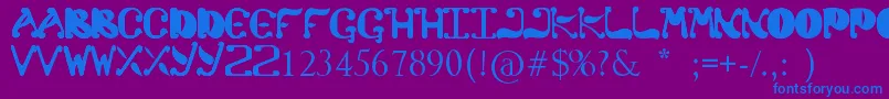 フォントColato – 紫色の背景に青い文字