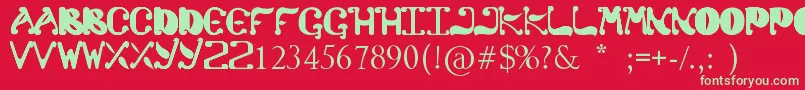 フォントColato – 赤い背景に緑の文字