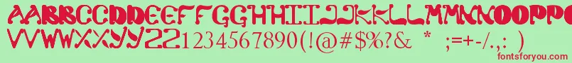 Colato Font – Red Fonts on Green Background