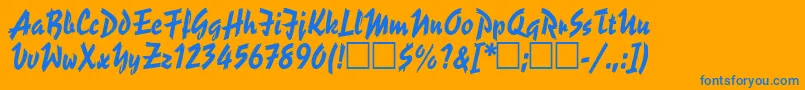 Шрифт ReporterTwo – синие шрифты на оранжевом фоне