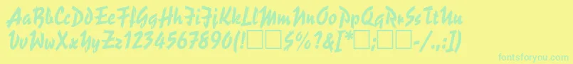 ReporterTwo Font – Green Fonts on Yellow Background