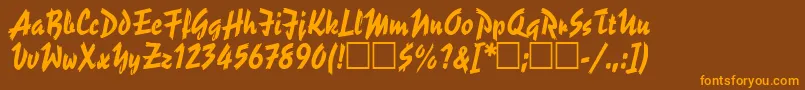 ReporterTwo Font – Orange Fonts on Brown Background