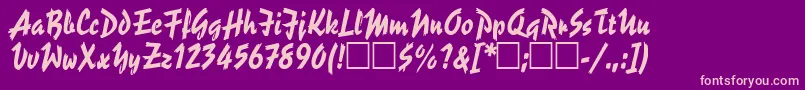 ReporterTwo Font – Pink Fonts on Purple Background