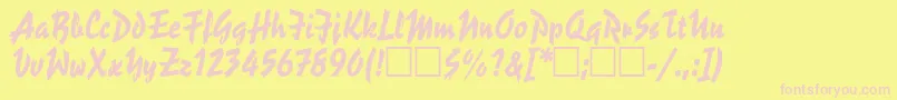 ReporterTwo Font – Pink Fonts on Yellow Background