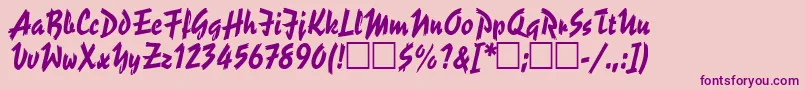 ReporterTwo Font – Purple Fonts on Pink Background