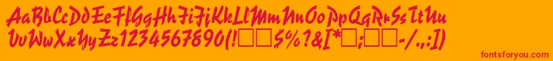 ReporterTwo Font – Red Fonts on Orange Background
