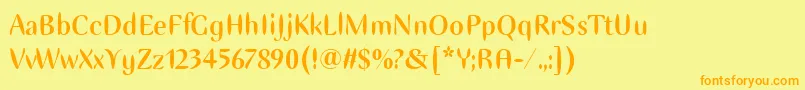 EllipseItcBold Font – Orange Fonts on Yellow Background