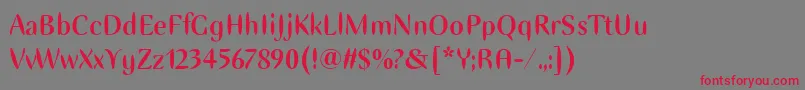 EllipseItcBold-Schriftart – Rote Schriften auf grauem Hintergrund