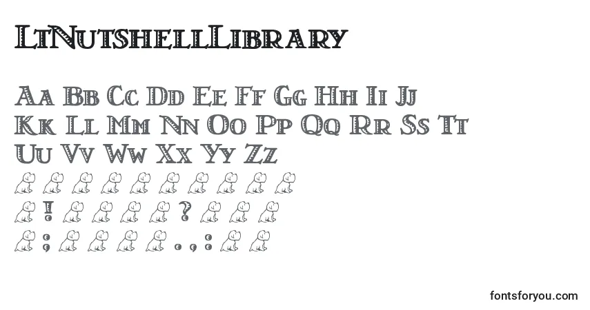 A fonte LtNutshellLibrary – alfabeto, números, caracteres especiais