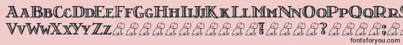 Fonte LtNutshellLibrary – fontes pretas em um fundo rosa