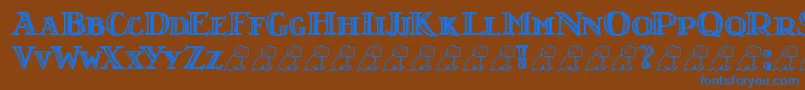 LtNutshellLibrary Font – Blue Fonts on Brown Background