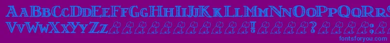 LtNutshellLibrary Font – Blue Fonts on Purple Background
