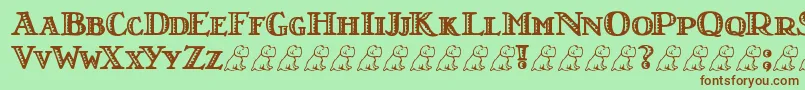 LtNutshellLibrary Font – Brown Fonts on Green Background