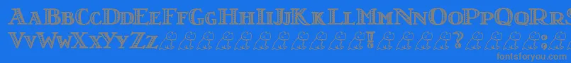 フォントLtNutshellLibrary – 青い背景に灰色の文字