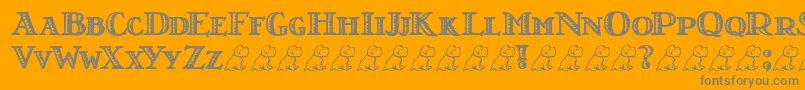 Шрифт LtNutshellLibrary – серые шрифты на оранжевом фоне