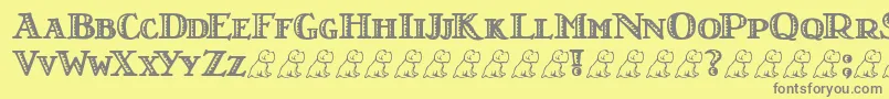 LtNutshellLibrary Font – Gray Fonts on Yellow Background
