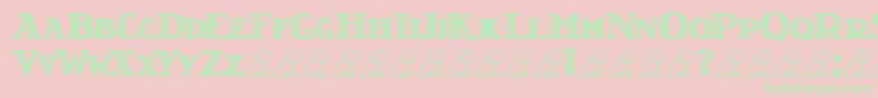fuente LtNutshellLibrary – Fuentes Verdes Sobre Fondo Rosa