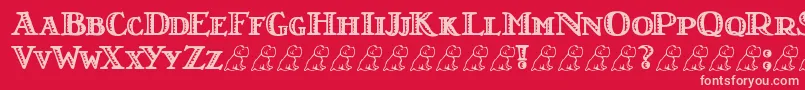 Czcionka LtNutshellLibrary – różowe czcionki na czerwonym tle