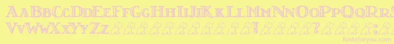 LtNutshellLibrary Font – Pink Fonts on Yellow Background