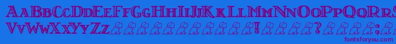 LtNutshellLibrary-Schriftart – Violette Schriften auf blauem Hintergrund