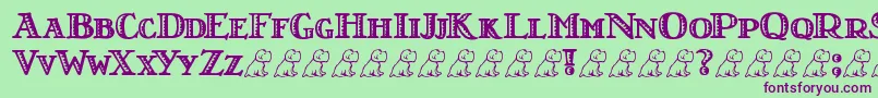 Police LtNutshellLibrary – polices violettes sur fond vert