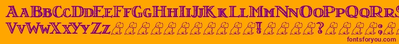 LtNutshellLibrary Font – Purple Fonts on Orange Background