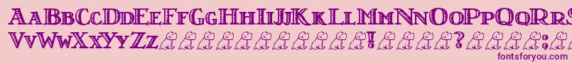 Czcionka LtNutshellLibrary – fioletowe czcionki na różowym tle
