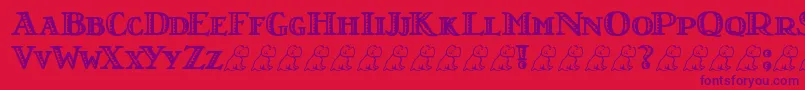 Шрифт LtNutshellLibrary – фиолетовые шрифты на красном фоне
