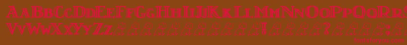 LtNutshellLibrary Font – Red Fonts on Brown Background