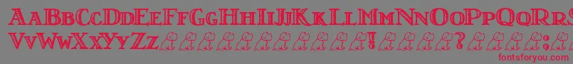 LtNutshellLibrary Font – Red Fonts on Gray Background