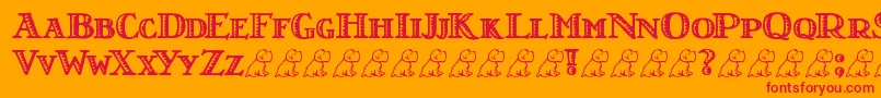 LtNutshellLibrary Font – Red Fonts on Orange Background