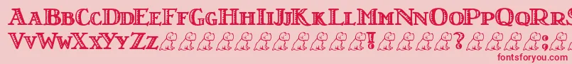 fuente LtNutshellLibrary – Fuentes Rojas Sobre Fondo Rosa