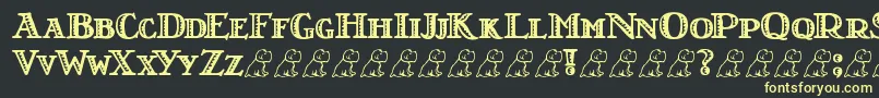 Czcionka LtNutshellLibrary – żółte czcionki na czarnym tle