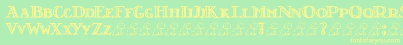 LtNutshellLibrary Font – Yellow Fonts on Green Background