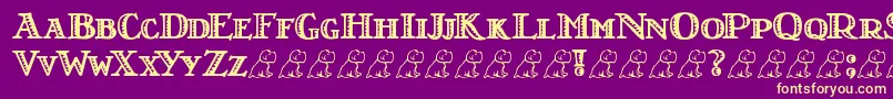 LtNutshellLibrary Font – Yellow Fonts on Purple Background