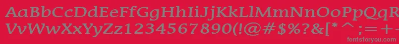フォントMirrorBold – 赤い背景に灰色の文字