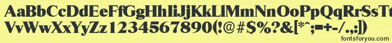 RiccioneserialHeavyRegular Font – Black Fonts on Yellow Background