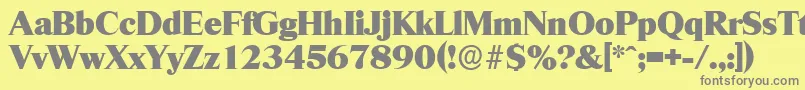 フォントRiccioneserialHeavyRegular – 黄色の背景に灰色の文字