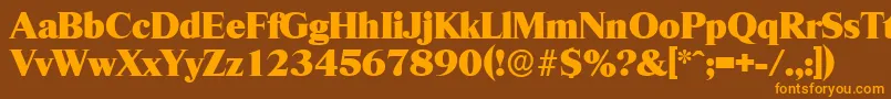 RiccioneserialHeavyRegular Font – Orange Fonts on Brown Background