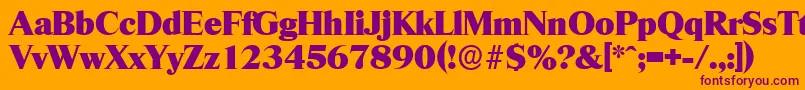 RiccioneserialHeavyRegular Font – Purple Fonts on Orange Background