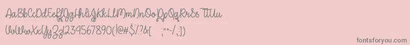 APerfectPlaceOtf Font – Gray Fonts on Pink Background