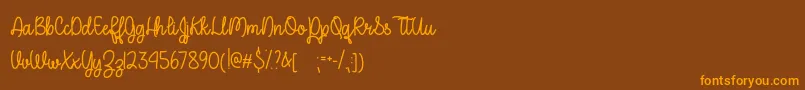 APerfectPlaceOtf Font – Orange Fonts on Brown Background