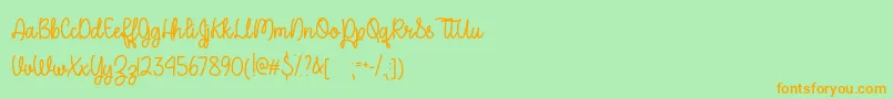 APerfectPlaceOtf Font – Orange Fonts on Green Background