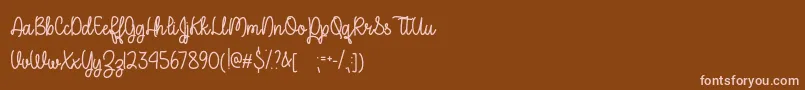 APerfectPlaceOtf Font – Pink Fonts on Brown Background