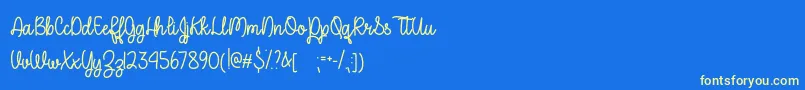 APerfectPlaceOtf Font – Yellow Fonts on Blue Background