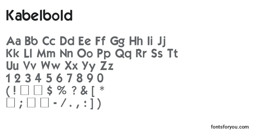 Schriftart Kabelbold – Alphabet, Zahlen, spezielle Symbole
