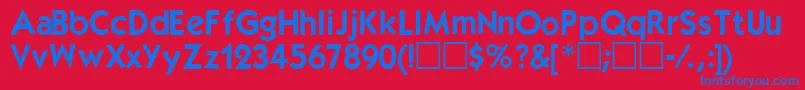 Kabelbold Font – Blue Fonts on Red Background